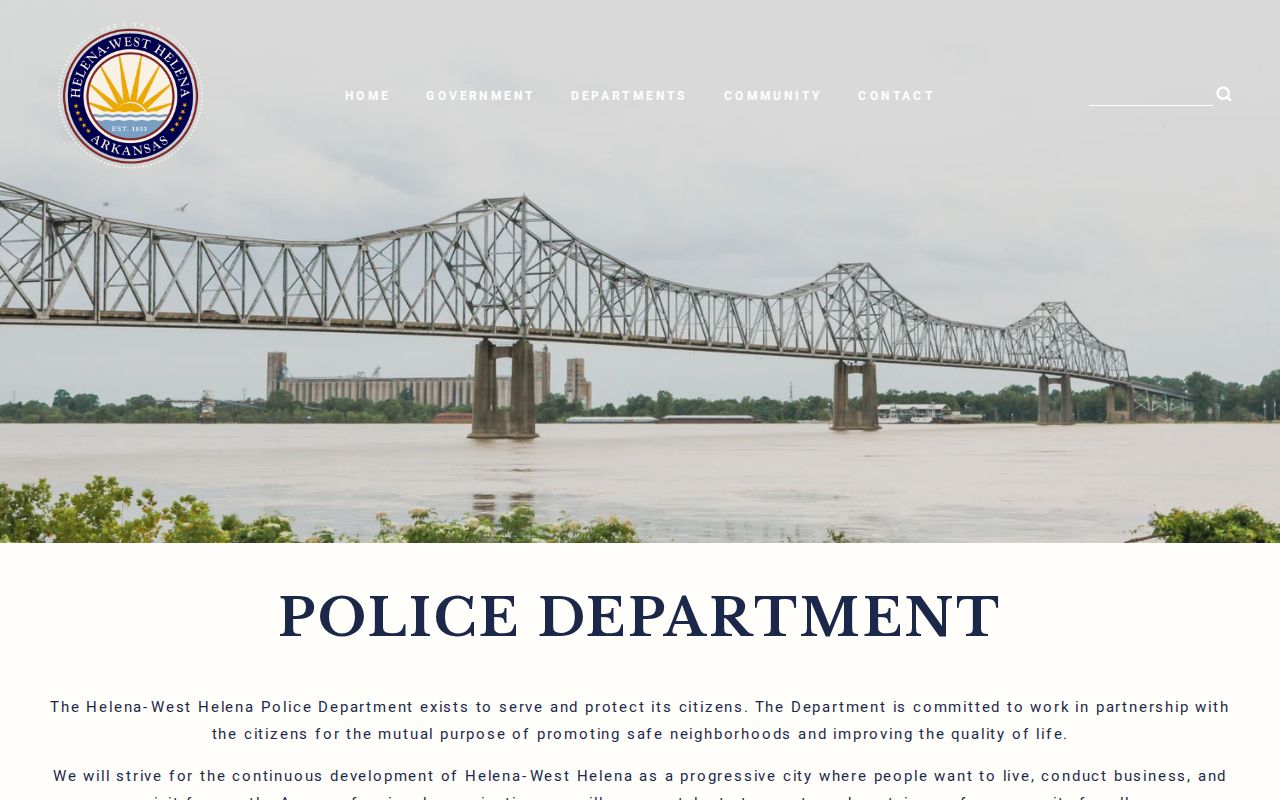 Helena-West Helena Police Department official arrest records page in Phillips County